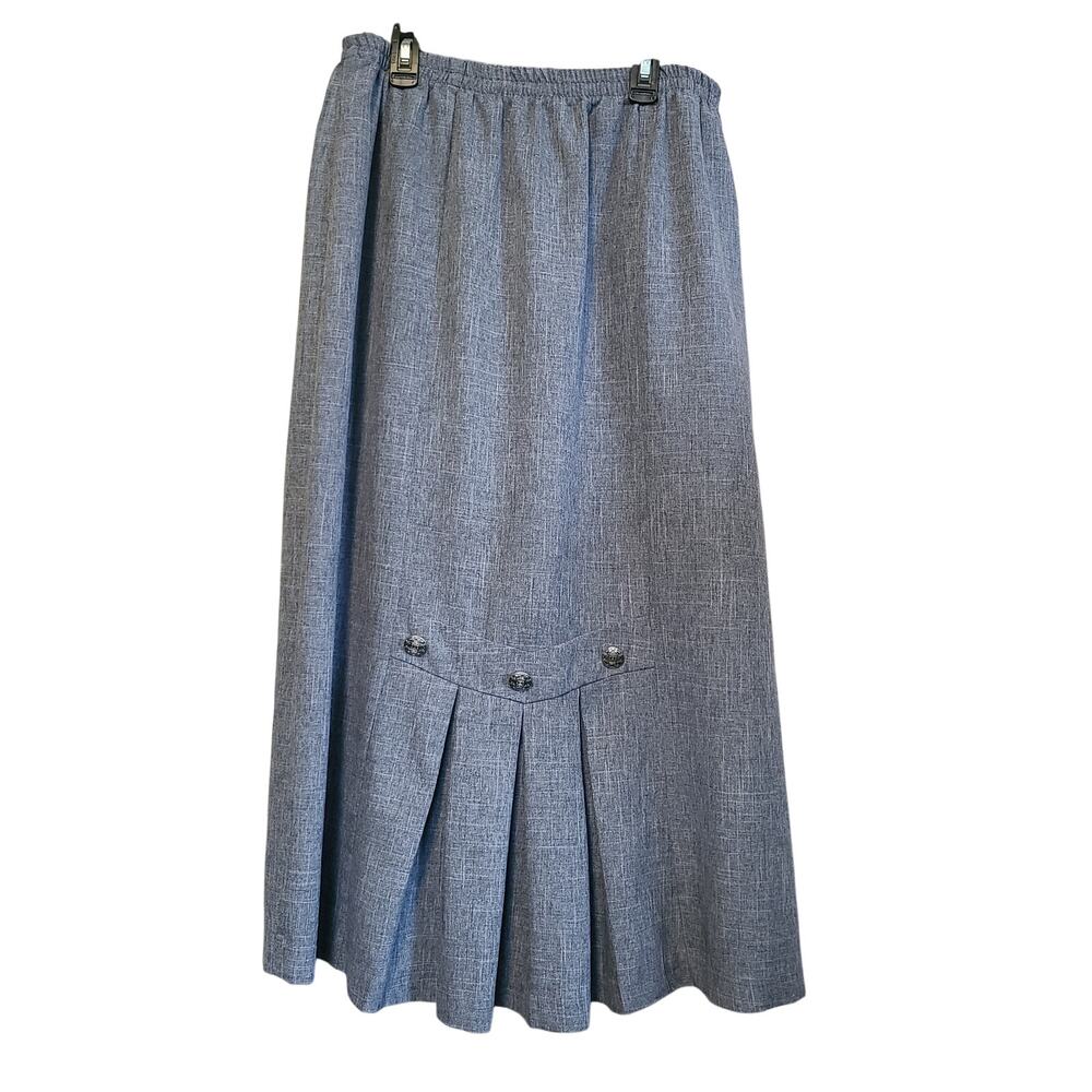 VTG 80s 90s Pleat Classic Midi Skirt Womens 18W Retro Career Timeless Officecore